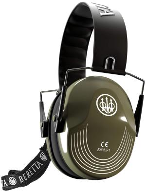 Beretta USA CF1000000207SS Safety Pro Muff 25 dB Green Ear Cups with Black Headband & White Accents CF1000000207SS