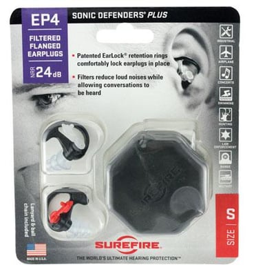 Surefire Sonic Defender Plus Ear Plugs Medium Black EP4-M EP4-M