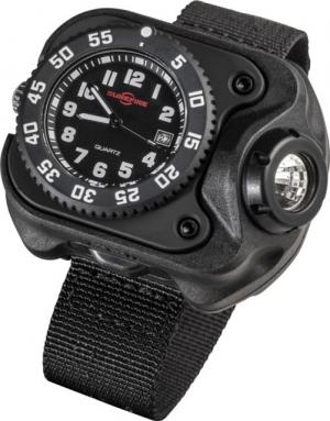 SureFire 2211 Wristlight With Surefire Watch Movement, Rechargeable Li-Ion, 15/60/300 Lumens, Black, 2211-B-BK-SF