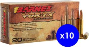 Barnes Vor-TxRifle Cartridges, 5.56x45mm NATO, TSX Boat Tail, 62 Grain, 200 Rounds, *31190