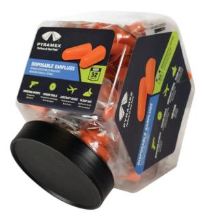 Pyramex DP1000 Uncorded Taper Fit Disposable Ear Plugs 100 Pair Per Fishbowl Tub 0854857007053