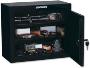 Stack-On Pistol/Ammo Steel Cabinet w/ 2 Removable Shelves, Black GCB-900 GCB900