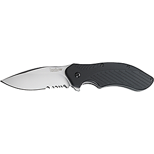 Kershaw Clash Assisted Opening Serrated-Blade Lockback Folding Knife - steel 1605STX