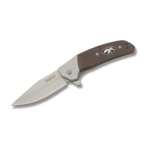 Kershaw Knives Duck Commander Rayne with Brown G-10 and Stainless Steel Handles with Satin Finish 8Cr13MoV Stainless Steel 3" Clip Point Plain Edge Blade Model 7402DC