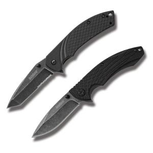 Kershaw 2 Piece Assisted Opener Knife Set with Black GFN Handles and Blackwashed 4Cr14 Stainless Steel Blades Model 1322KITX 132KITX