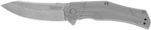 Kershaw Husker Folding Knife, 8Cr13MoV Blade Steel, Silver Handle, Frame Lock, 1380X