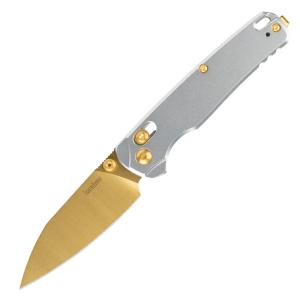 Kershaw Bel Air MagnaCut DuraLock Knife Raw Aluminum (3.1" Gold) 