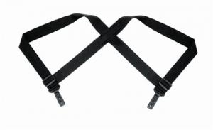 TUFF Products 2-Point Tactical Duty Suspenders w/ Contour X Harness, Black Nylon Keepers, 1.5in. Elastic 7172-NYA