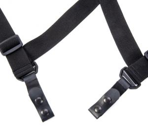 TUFF Products 2-Point Tactical Duty Suspenders w/ Contour X Harness, Black Plain Keepers, 1.5in. Elastic 7172-BPA