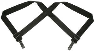 TUFF Products 2-Point Tactical Duty Suspenders w/ Contour X Harness, Black Basketweave Keepers, 1.5in. Elastic 7172-BWA