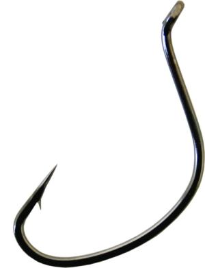 Gamakatsu Shiner Hook, Needle Point, All Purpose, Up Eye, NS Black, Size 2/0, 6 per Pack, 52412 089726032045
