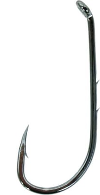 Gamakatsu 0 Baitholder Hook, Needle Point, Sliced Shank Offset, Ringed Eye, NS Black, Size 5/0, 5 per Pack, 5415