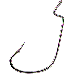 Gamakatsu 204410 Worm Hook Size 1, Offset Shank, G-Lock, NS Black, Per 6