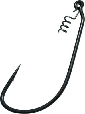 Gamakatsu Superline Worm Hook with Spring Lock, Needle Point, Extra WIde Gap, Ringed Eye, NS Black, Size 4/0, 3 per Pack, 296414