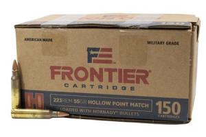 HORNADY 223 Rem 55 gr Hollow Point Match Frontier 150/Box 090255711356