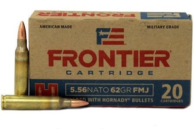 HORNADY 5.56 NATO 62 gr FMJ Frontier 20/Box FR260