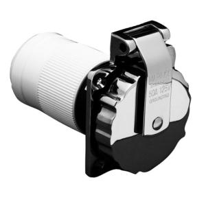 Marinco 50Amp/125V Stainless Steel Inlet 6371EL-B, 6371EL-B