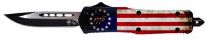 Templar Knife SBRF331 Betsy Ross Flag Small 2.25 Drop Point Plain Black 440C St SBRF331