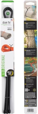 Nite Ize Reusable Rubber Twist Gear Tie, 32 in, 2 Pack, Black, 32, GT32-01-2R3