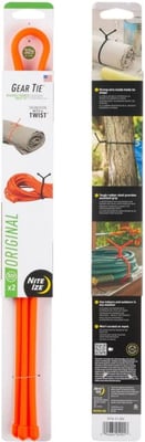 Nite Ize Reusable Rubber Twist Gear Tie, 32 in, 2 Pack, Bright Orange, 32, GT32-31-2R3