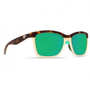 Costa Anaa Shiny Retro Tort/Cream/Mint Frame Sunglasses w/Green Mirror 580P Lenses 06S9053-90530755