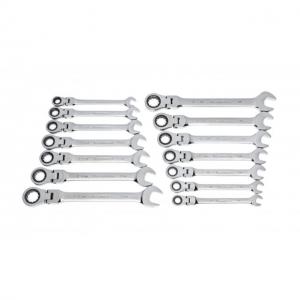 GearWrench 12 Point Flex Head Ratcheting Combination SAE/Metric Wrench Set, 14 Pc., 85141