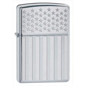 Zippo Lighters, American Flag / High Polish Chrome, 86-20362