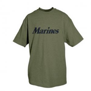 Fox Outdoor Marines One-Sided Imprinted T-Shirt, Marines / Olive Drab, Large, 64-561 L