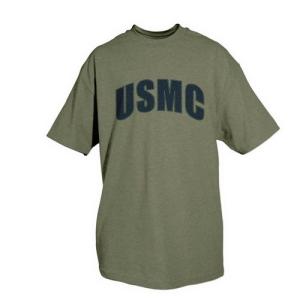 Fox Outdoor Marines One-Sided Imprinted T-Shirt, USMC / Olive Drab, Large, 64-562 L