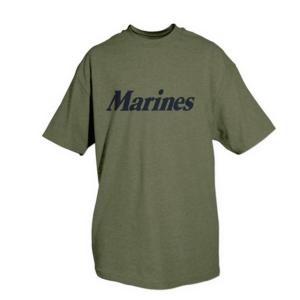 Fox Outdoor Marines One-Sided Imprinted T-Shirt, Marines / Olive Drab, Extra Large, 64-561 XL