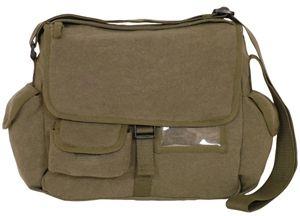 Fox Outdoor Retro Messenger Bag, Olive Drab, No Patch 099598430719 099598430719
