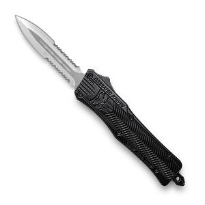CobraTec CTK-1 OTF Knife - 2.75" Two-Sided Serrated Dagger Blade with Nylon Sheath SBCTK-1SDAG2SS