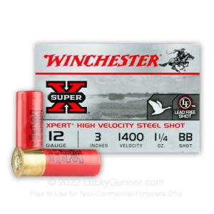 12 Gauge - 3" 1-1/4oz. BB Steel Shot - Winchester Super-X - 250 Rounds WEX123HBB