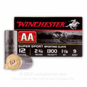 12 Gauge - 2-3/4" 1-1/8 oz. #9 - Winchester AA Sporting Clay - 250 Rounds AASC129