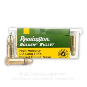 .22 Long Rifle - 40 Grain Copper Plated Round Nose – Remington Golden Bullet - 5000 Rounds 