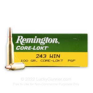 243 - 100 Grain PSP - Remington Coke-Lokt - 200 Rounds R243W3