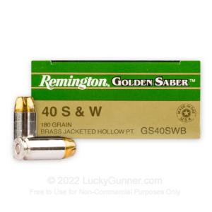 40 S&W - 180 gr JHP - Remington Golden Saber - 500 Rounds 10047700079629