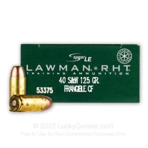 40 S&W - 125 Grain RHT Frangible - Speer Lawman - 1000 Rounds 10076683533750