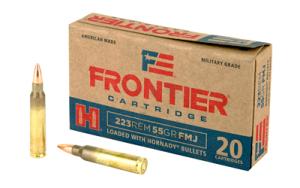 Hornady FRONTIER 223 REM 55GR FMJ AMMO - 500RD CASE FR100-25