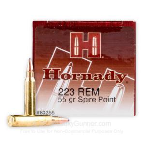 223 Rem - 55 Grain SP - Hornady Custom - 500 Rounds 80255