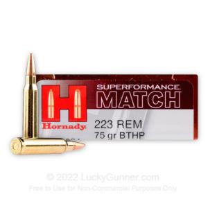 223 Rem - 75 gr HPBT Superformance Match - Hornady - 200 Rounds 80264