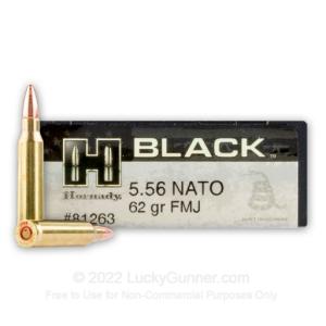 5.56x45 - 62 Grain FMJ - Hornady BLACK - 200 Rounds 81263