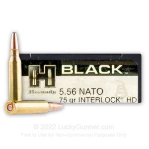 5.56x45 - 75 Grain InterLock HD SBR - Hornady BLACK - 200 Rounds 81296