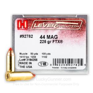 44 Mag - 225 gr JHP FTX LEVERevolution - Hornady- 200 Rounds 92782