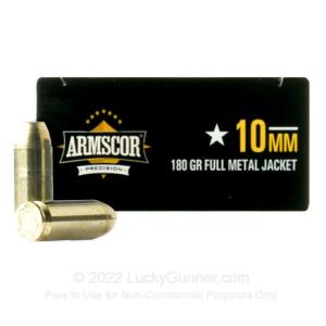10mm Auto - 180 Grain FMJ - Armscor - 1000 Rounds 14806015501814