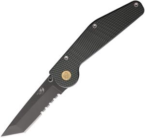 GT KNIVES Auto Button Lock Tanto Serrate GT312