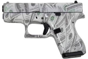 GLOCK 42 380 ACP Carry Conceal Pistol with Glow-in-the-Dark Hundred Dollar ($100) Bill UI4250201BILLS