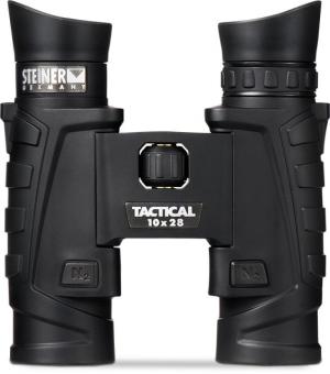 Steiner T1028 10x28mm Roof Prism Tactical Binoculars, NBR Long Life Rubber Armoring, Charcoal, 2004 