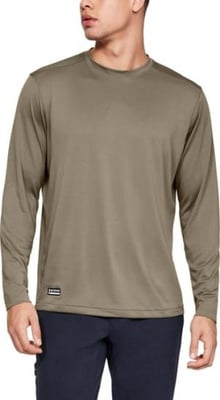 Under Armour Tactical UA Tech Long Sleeve T-Shirt - Men's, Federal Tan, Large, 1248196499LG