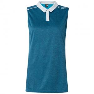 Oakley Balata Heather Golf Polo Long Sleeve - Women's, Fathom Heather, Medium, 532366-6AE-M